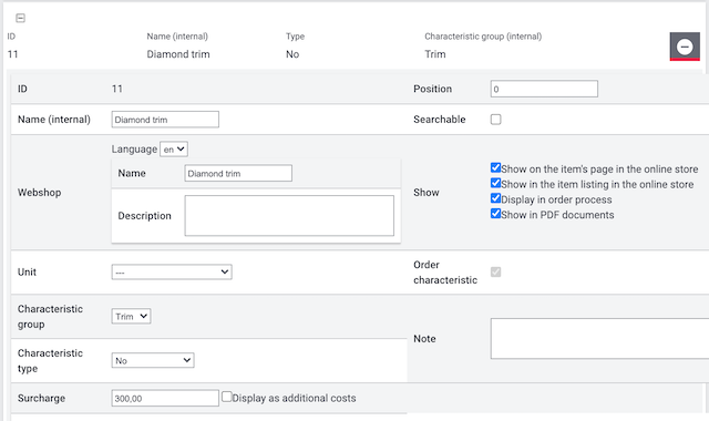 options characteristic