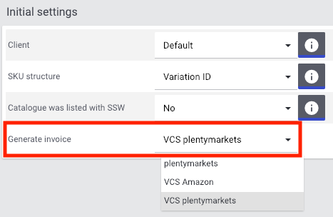 Invoice generation by plentymarkets