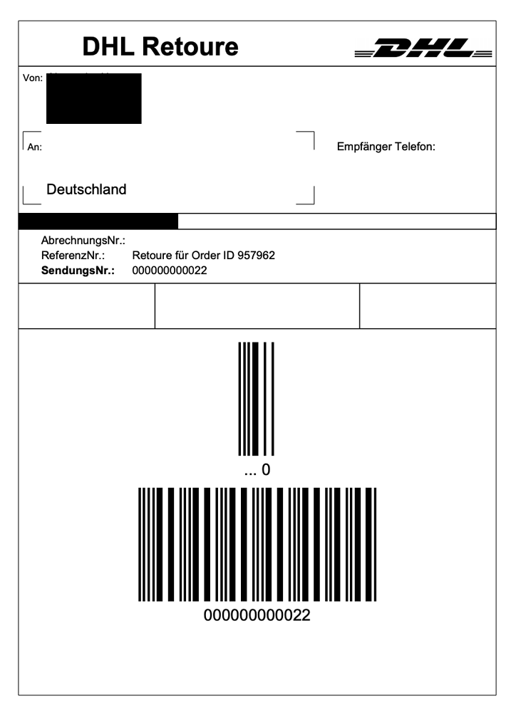 DHL return label