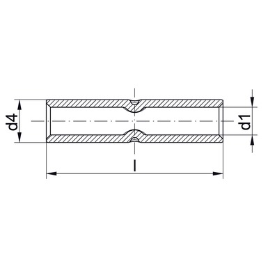 Technische Zeichnung Klauke Stoßverbinder blank