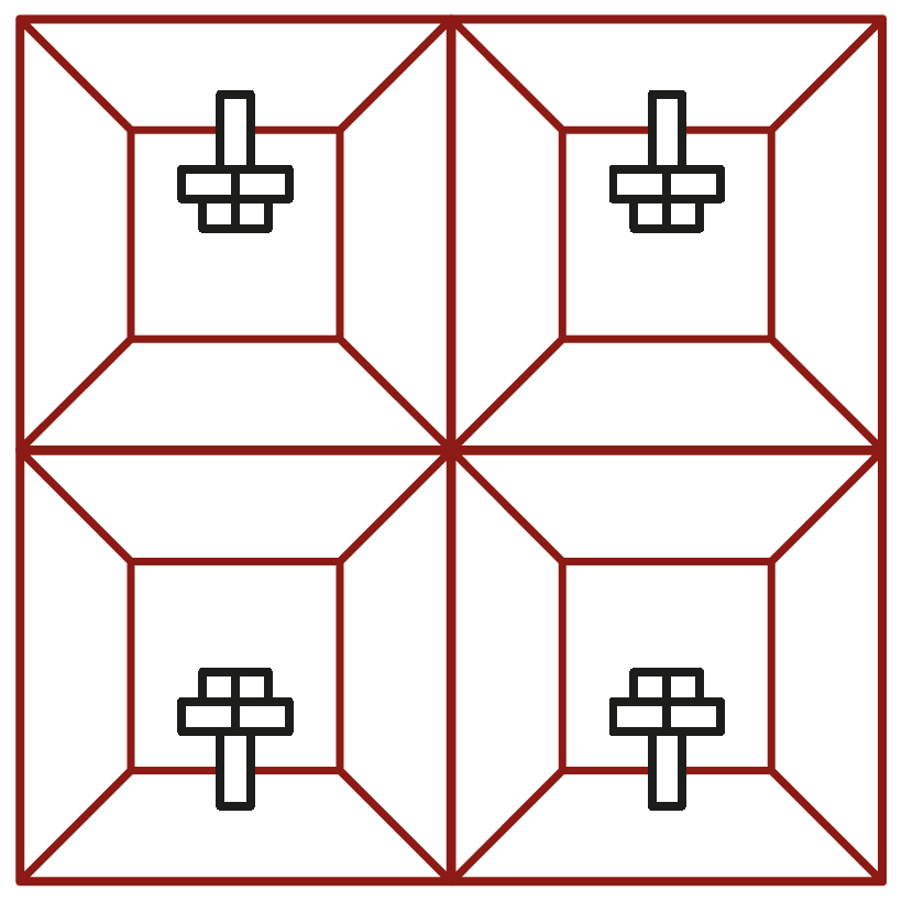 4 Module im Quadrat