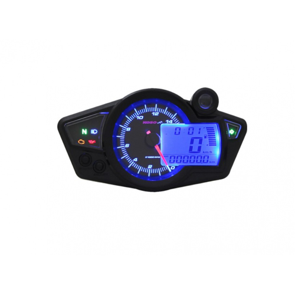 Tachometer KOSO Digital Cockpit RX1N GP Style blaues Display universal