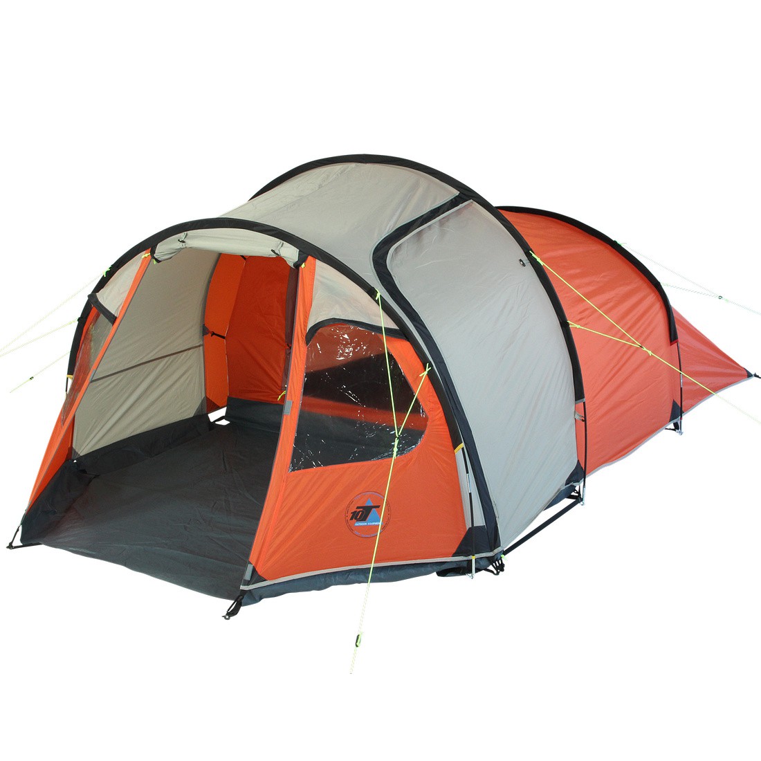 10T Mandiga 3 Orange tunnel tent for 3 persons, camping tent with