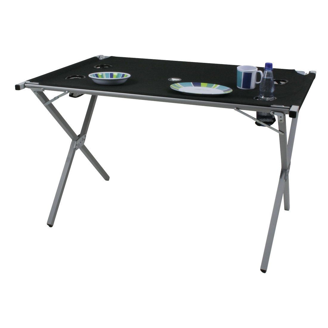 10T Polytab Double Mobiler CampingTisch mit Tuchoberfäche 110x70cm