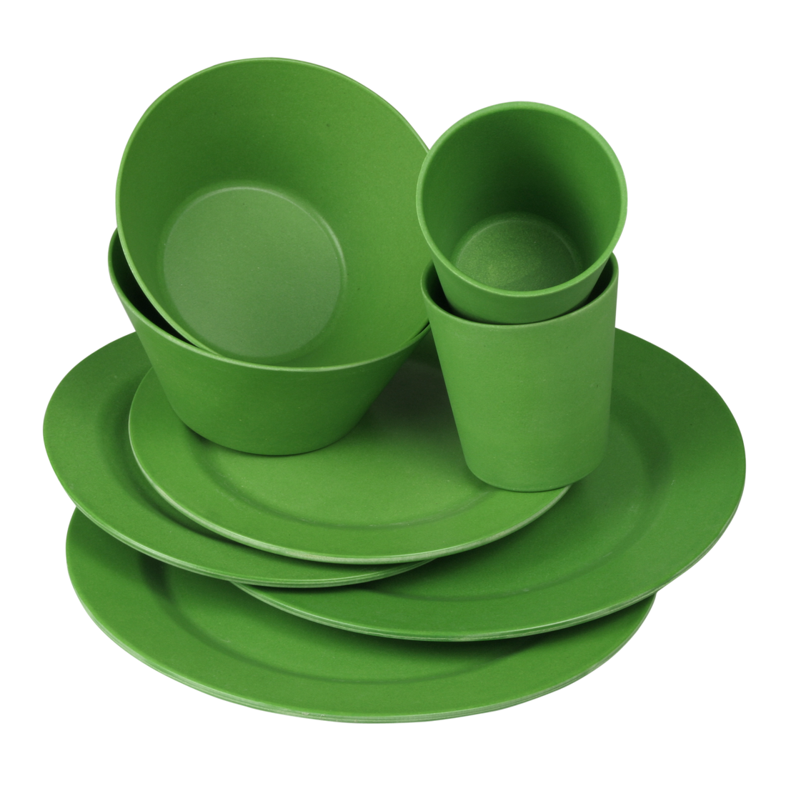 10T Bamboo Set Forest Bambus CampingGeschirr Set 8teilig hellgrün
