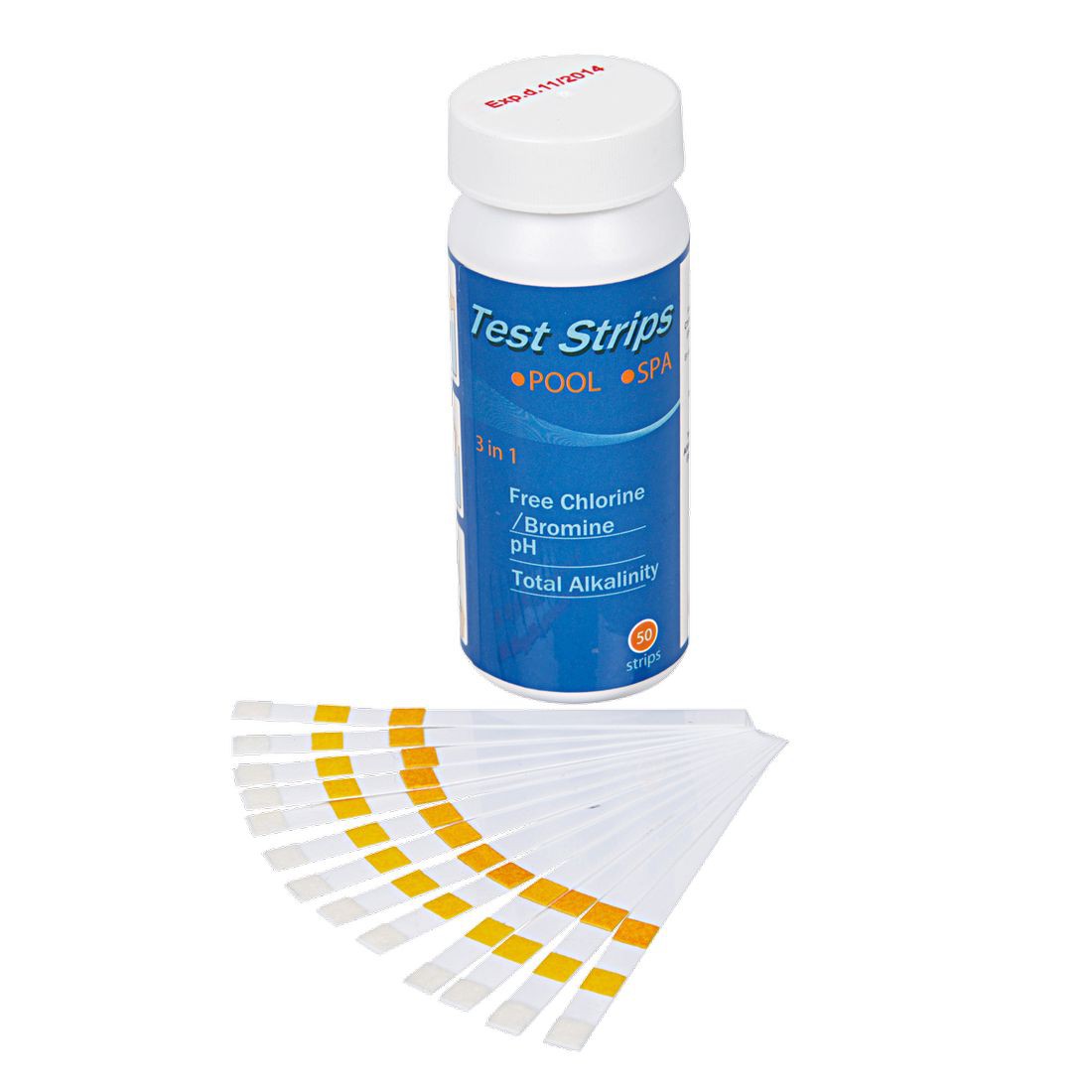 Jilong Test Strips 3in1 50 control strip with colour scale to