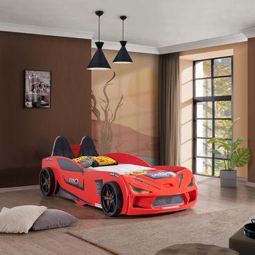 Autobett Rio in Rennwagen-Optik im Kinderzimmer