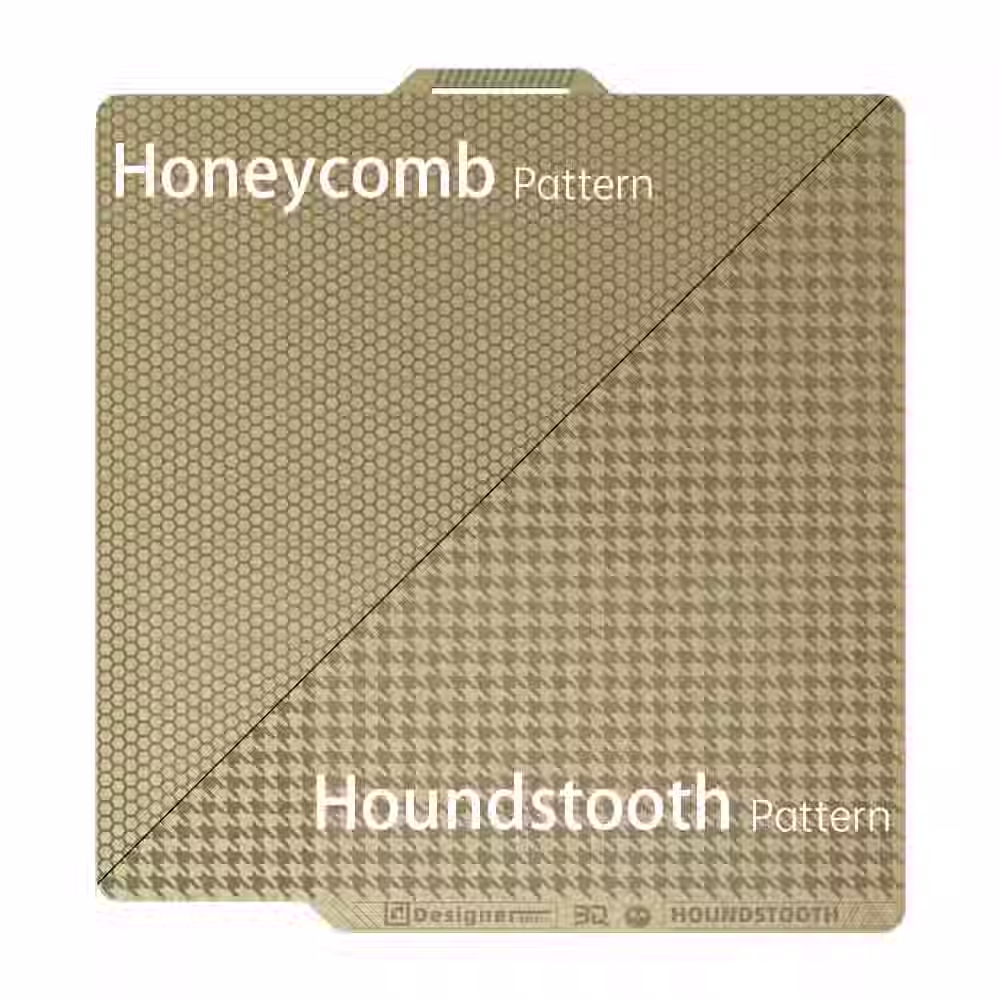 Plaque de construction texturée BIQU avec motif nid d'abeille et pied-de-poule pour Bambu Lab X1/P1/A1