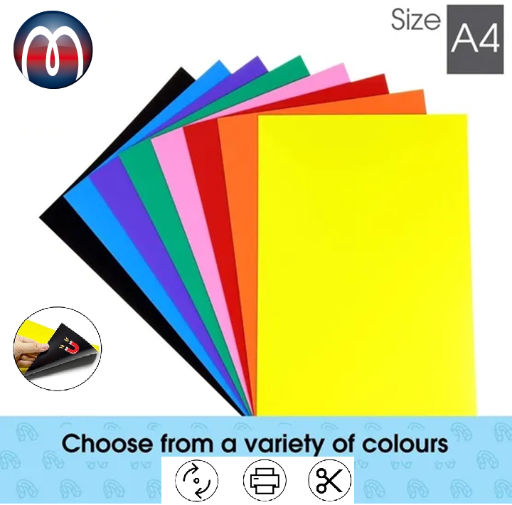 A4 Self Adhesive Magnetic Sheet, A4 Sheet Magnets, A4 Magnetic Sheet 297mm x 210mm, A4 Flexible Colored Magnetic Sheet, Matt and Gloss White, Magnetic Sheets A4, Magnetic Sheet A4