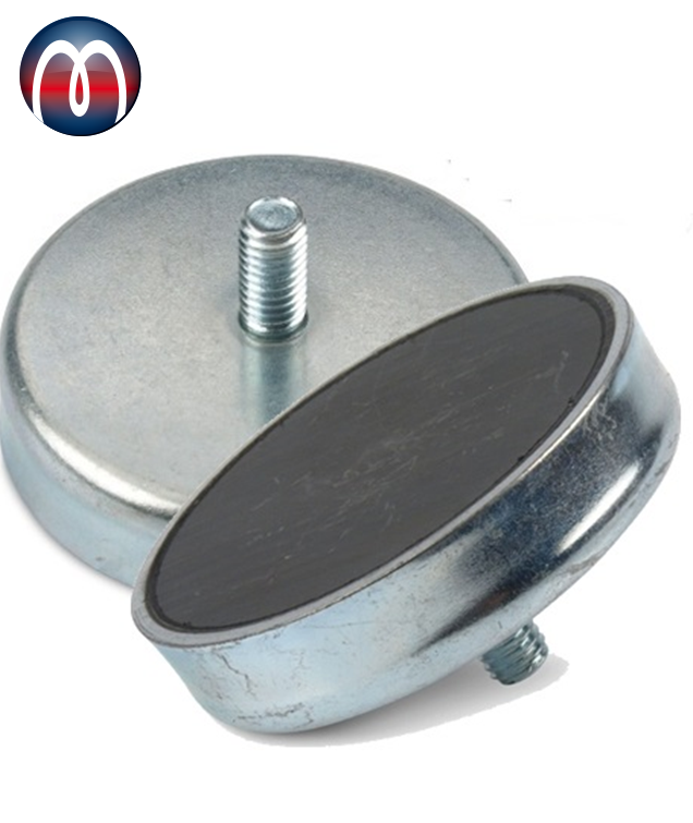 External Thread Ferrite Pot Magnets, Ferrite Pot Magnets, ceramic pot magnets, cup magnet, external screw thread pot magnet, external thread pot magnet, ferrite cup magnets, ferrite magnets in steelpot, ferrite pot magnets, holding magnet, magnetic pot, magnetic system, pot magnet, small pot magnet