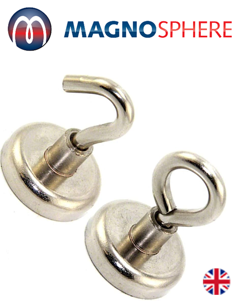 Eyelet Magnets Pot Magnet Hook Neodymium Rare Earth Super Strong Clamping round base Fishing Magnets Eyebolt magnetic 160kg