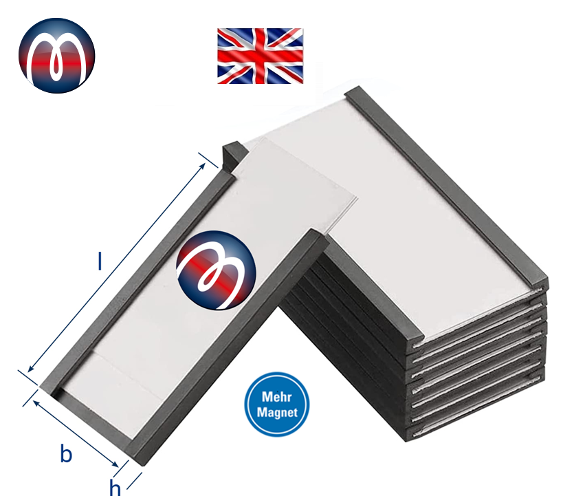 Magnetic Shelf Label Data Card Holders - C Channel, Magnetic Strips with Protective Films, Labels for Shelf Organization, Magnetic C-Channel Magnets, Warehouse Magnets, C-Channel Magnets, Labels for Shelf Organization