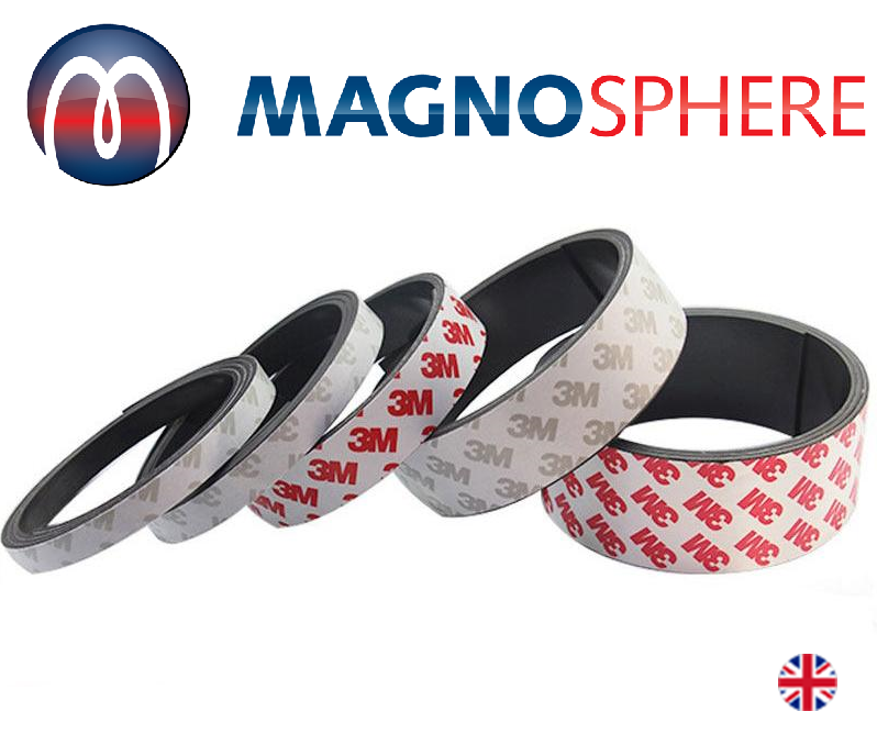 Super Strong Magnetic Tape with 3M Adhesive Backing, flexible rubber magnetic tape, flexible neodymium magnetic tape