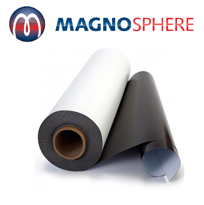 Magnetic Sheet White Matt PVC, Matt White Vinyl Magnetic Sheet, Magnet Sheeting Matt White Vinyl, flexible magnet sheeting matt white-vinyl, Flexible Magnetic Sheets Matte white PVC laminated, Roll Magnetic Sheeting Matte White