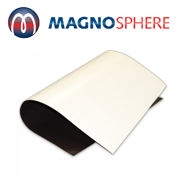 Magnetic Sheet White Matt PVC, Matt White Vinyl Magnetic Sheet, Magnet Sheeting Matt White Vinyl, flexible magnet sheeting matt white-vinyl, Flexible Magnetic Sheets Matte white PVC laminated, Roll Magnetic Sheeting Matte White