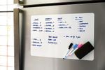 Dry-Erase White Gloss Magnetic Sheet Magnet Vinyl PET, 40 cm x 30 m x 0,6 mm +3 Markers, 1 Eraser