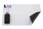 Dry-Erase White Gloss Magnetic Sheet Magnet Vinyl PET, 40 cm x 30 m x 0,6 mm +3 Markers, 1 Eraser
