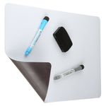 Dry-Erase White Gloss Magnetic Sheet Magnet Vinyl PET, 40 cm x 30 m x 0,6 mm +3 Markers, 1 Eraser