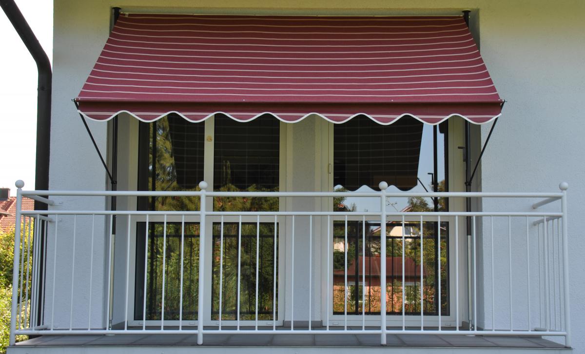 Klemmmarkise bordeaux/creme 250 cm Markise Balkon Balkonmarkise |  Sparfuchs24