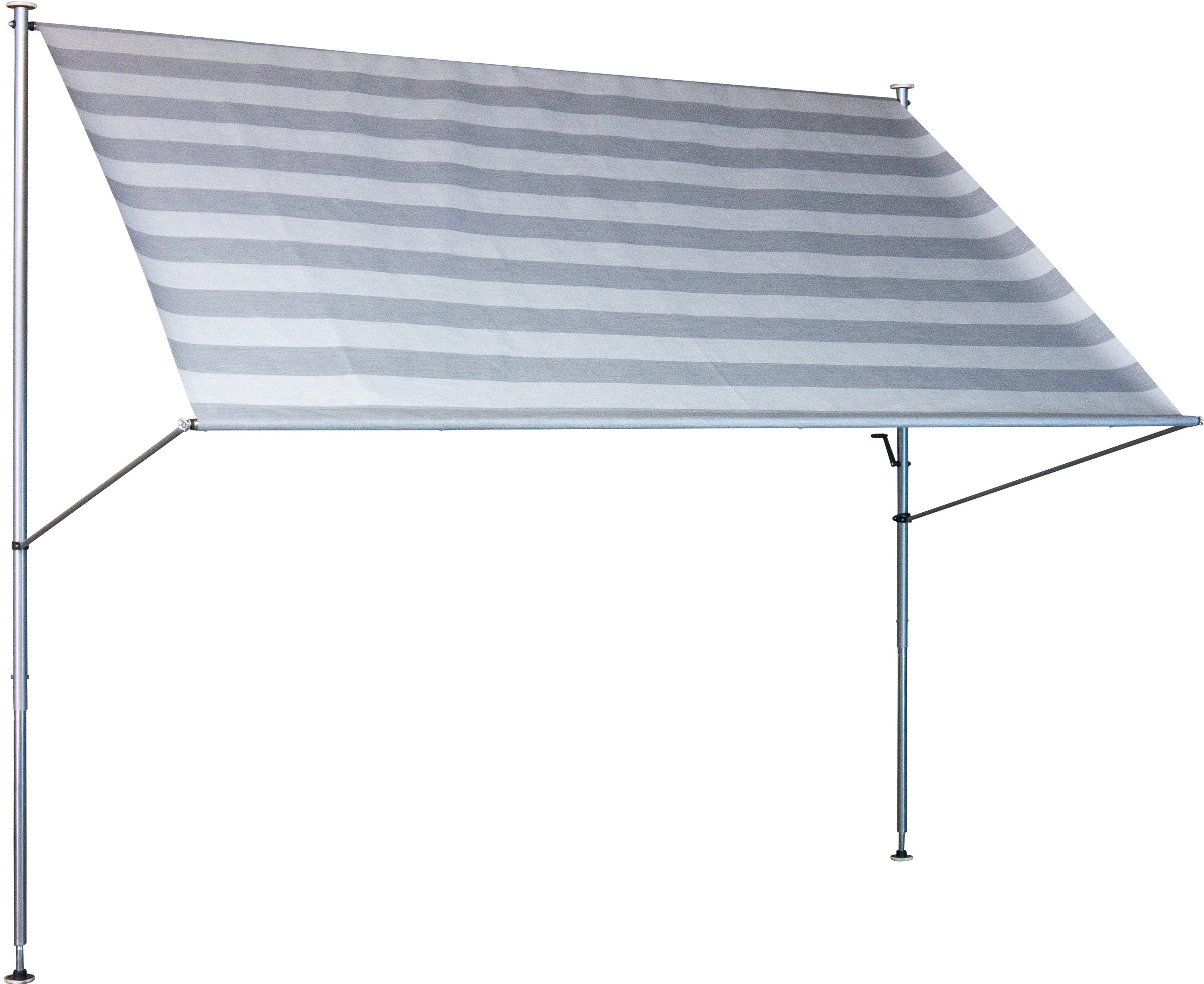 Angerer Klemmmarkise Premium 400 cm Streifen hellgrau | Sparfuchs24