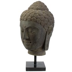 Buddha Kopf aus Lavastein 54 cm Bali Steinfigur Büste