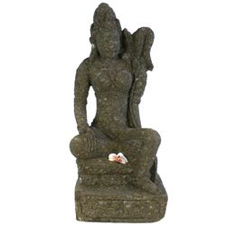 Balinesische Statue Reisgöttin Dewi Sri 87 cm Stein Skulptur sitzend