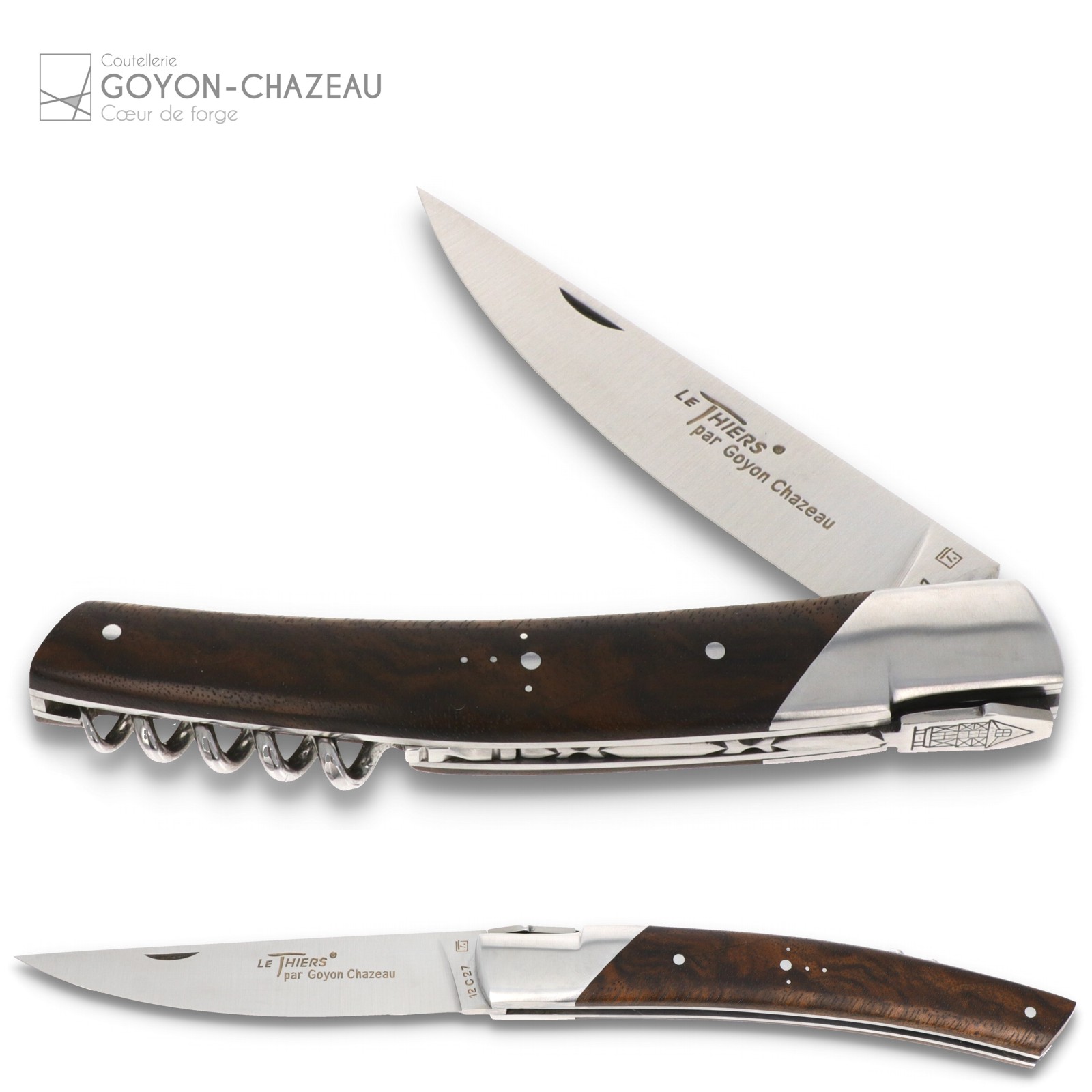 12 cm Griff Wacholder Goyon-Chazeau Thiers Messer Styl'ver Frankreich 12 cm Griff Wacholder Goyon-Chazeau Thiers Messer Styl'ver Frankreich