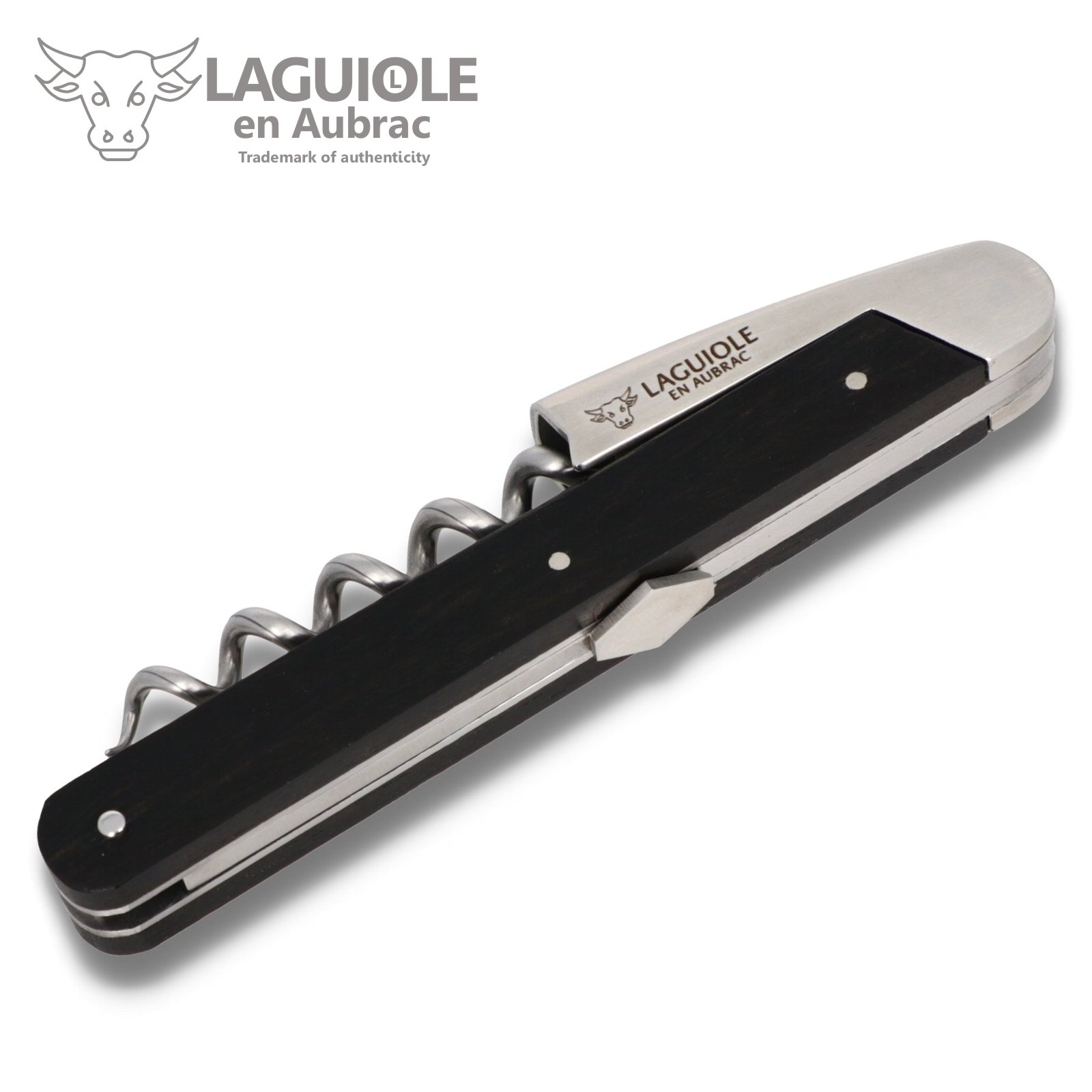 Laguiole Aubrac Kellnermesser Michel Bras Ebenholz Korkenzieher
