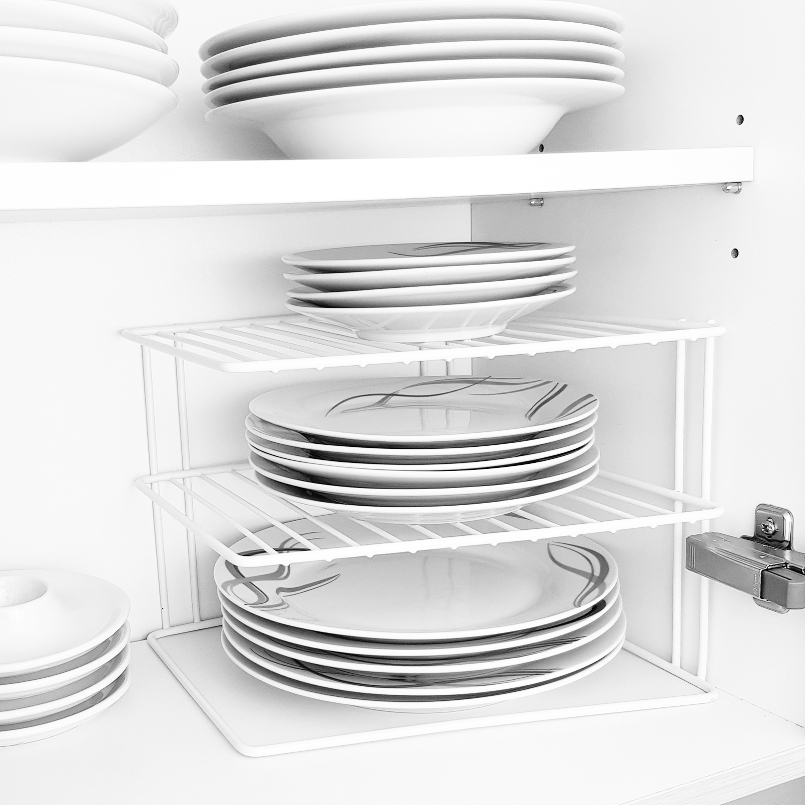 Schrankeinsatz mit 2 Etagen Tellerregal Tellerhalter Teller Regal