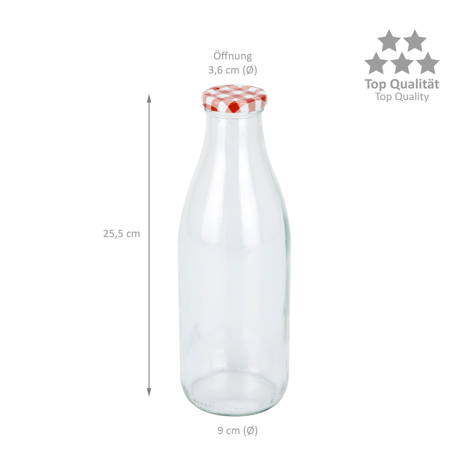 1 L Glas Flaschen mit Deckel Milchflasche Glasflasche Saftflasche ...