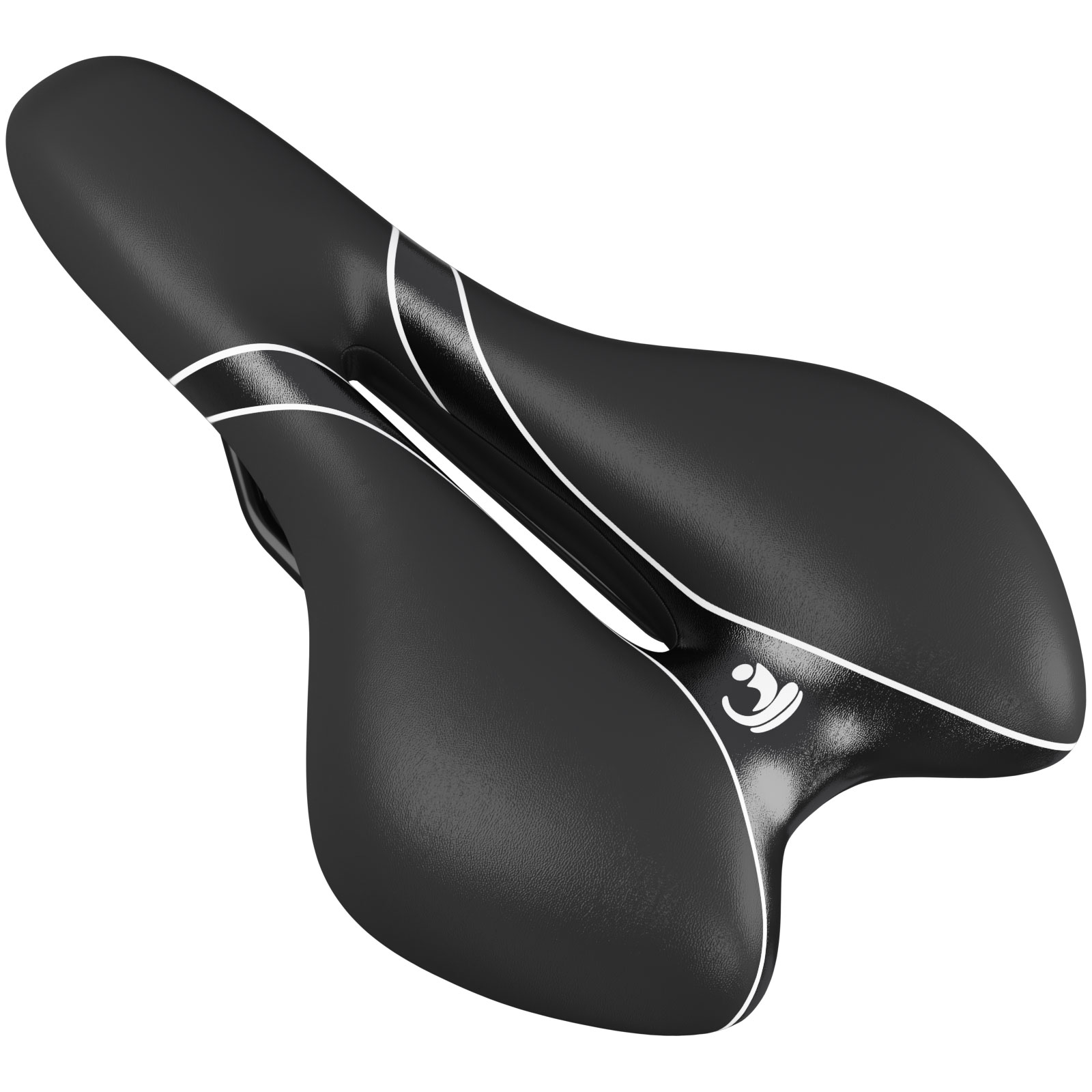 WELLGRO Sportsattel schwarz - Rennradsattel - ca. 28x16x8 cm (LxBxH) -  Fahrradsitz für Mountainbike - Trekkingrad - Fahrradsattel gepolstert |  Wellgro Import