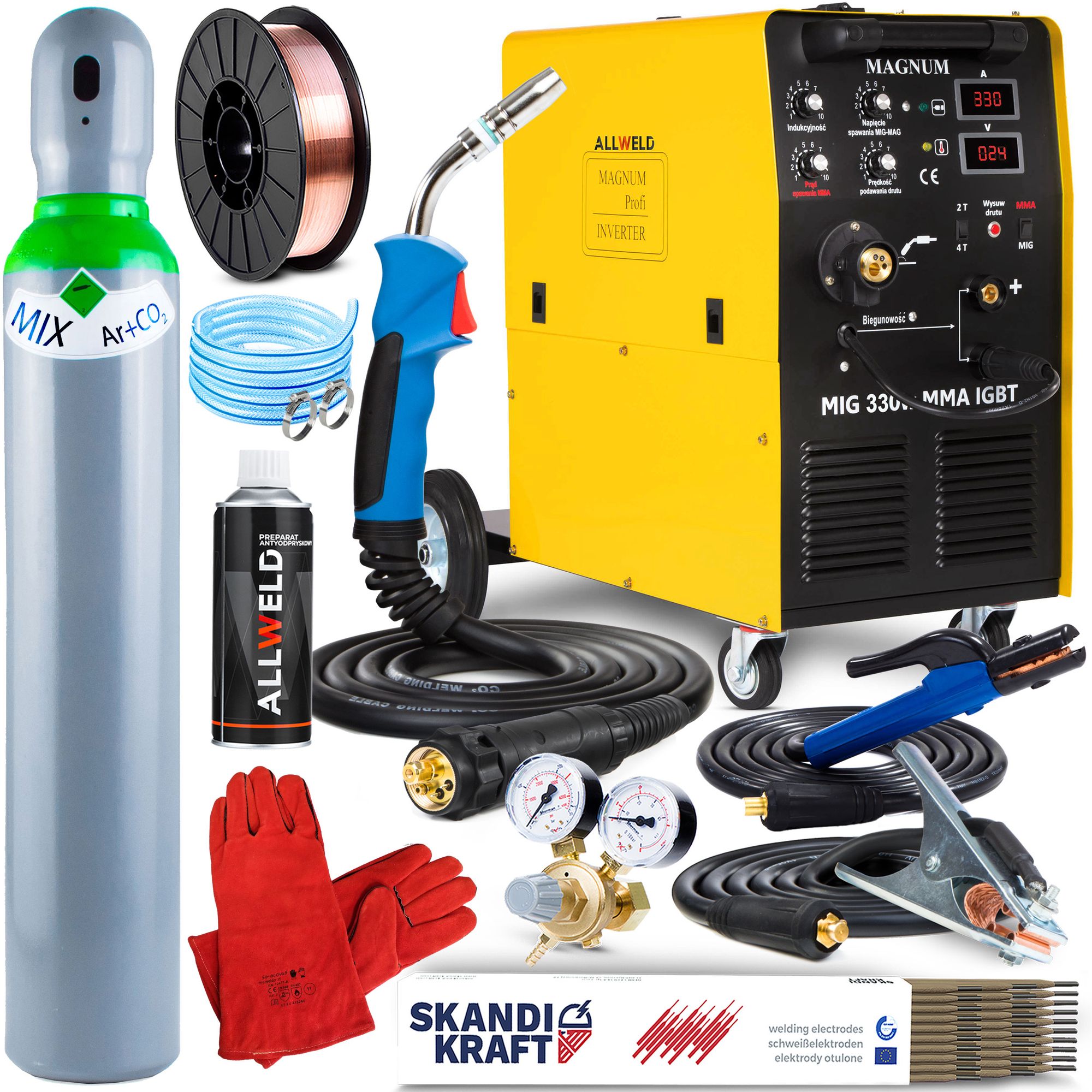 MAGNUM MIG 330W MMA IGBT Schweißgerät MIG MAG MMA WIG 400V 50Hz 30330