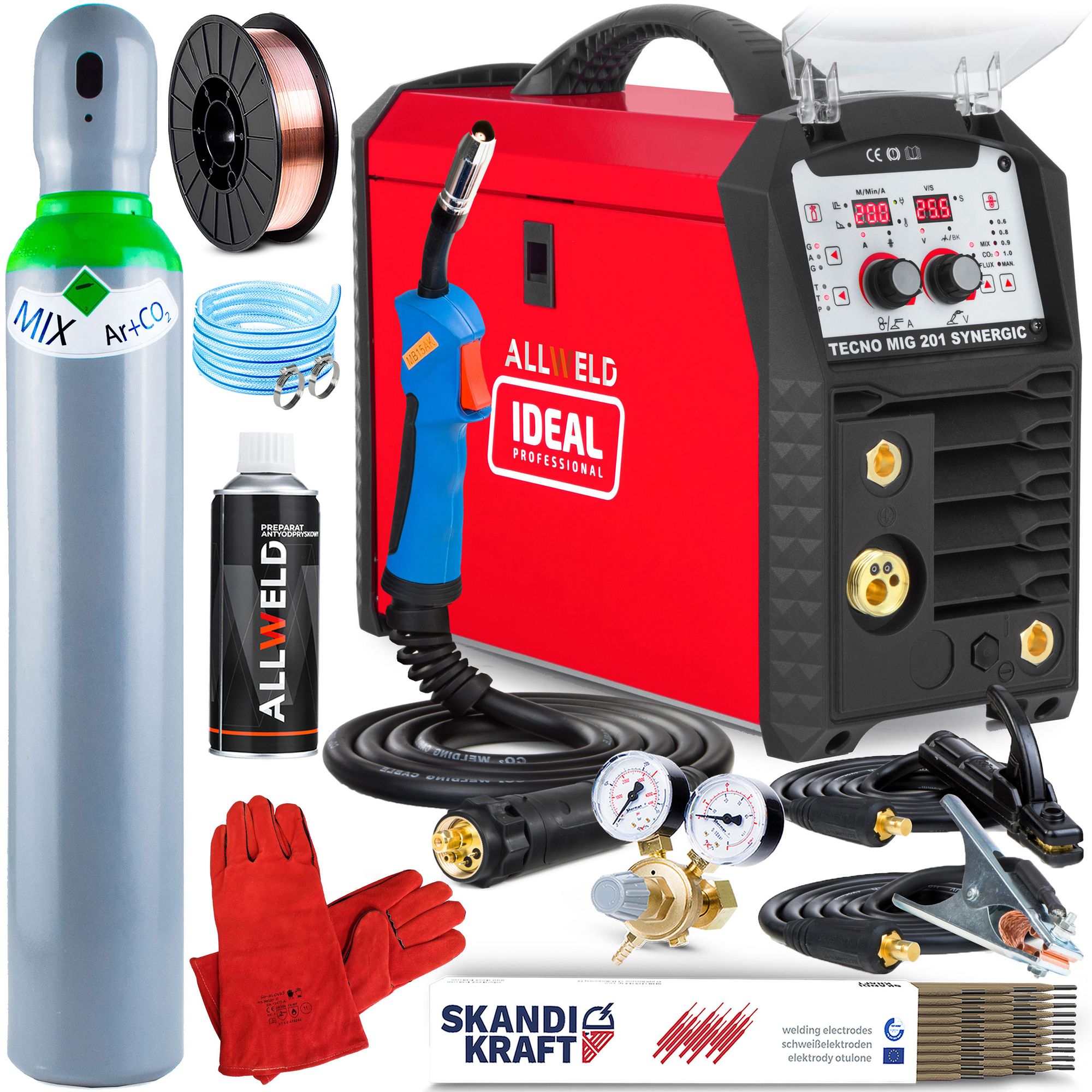 IDEAL TECNO MIG 201 MMA SYNERGIC Schweißgerät MIG MAG MMA WIG 230V 50/ ...