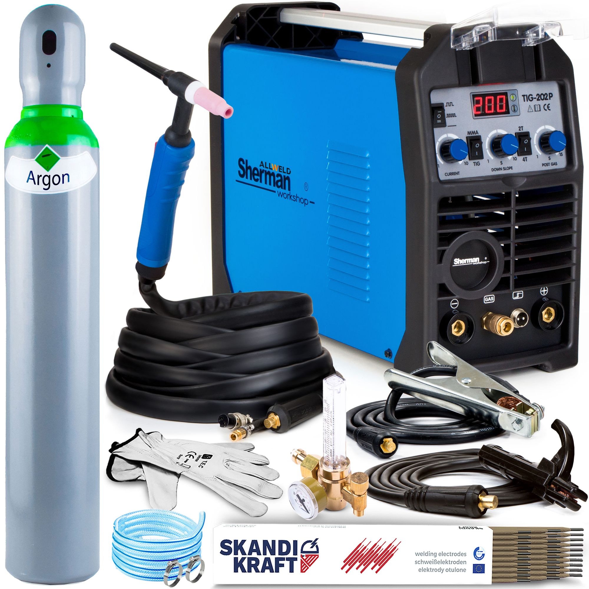 SHERMAN WIG 202P Schweißgerät MMA WIG 230V 50Hz 200A | ALLWELD