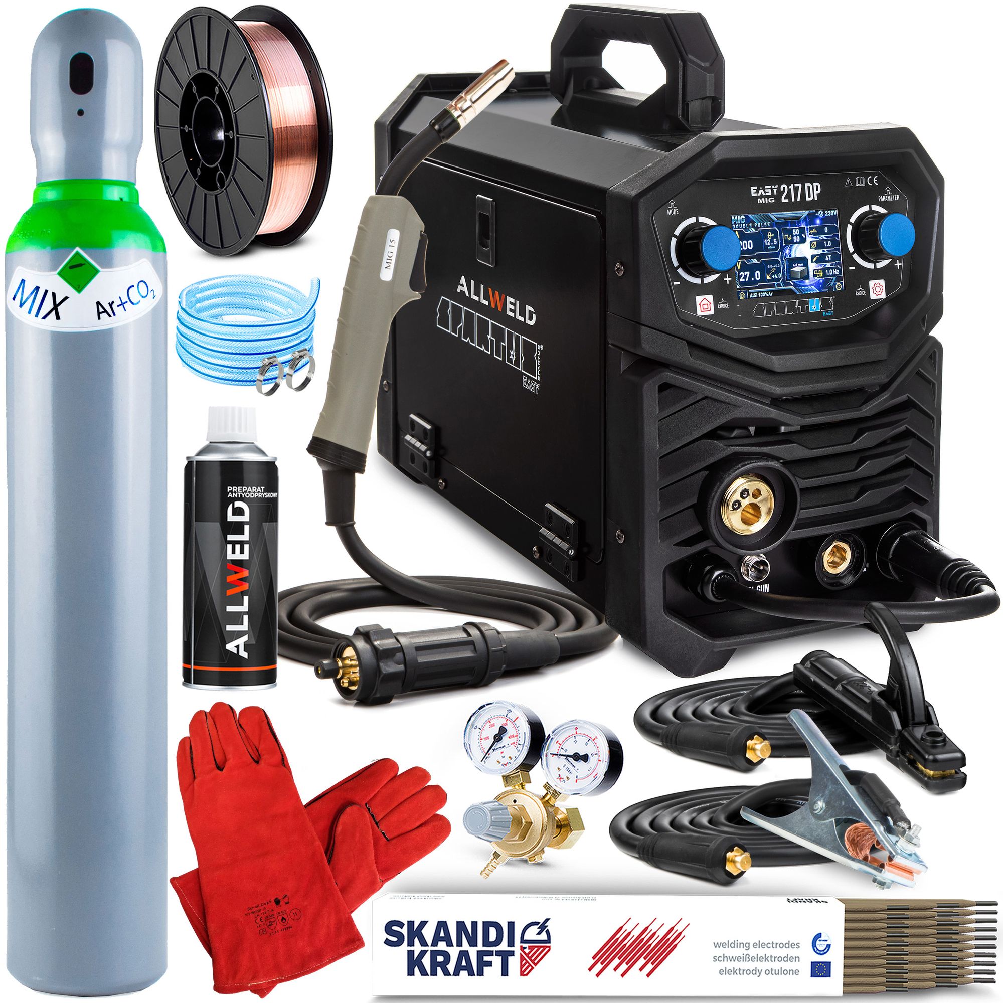 SPARTUS EasyMIG 217 DP Schweißgerät MIG MAG MMA WIG 230V 50Hz 30 - 200A ...