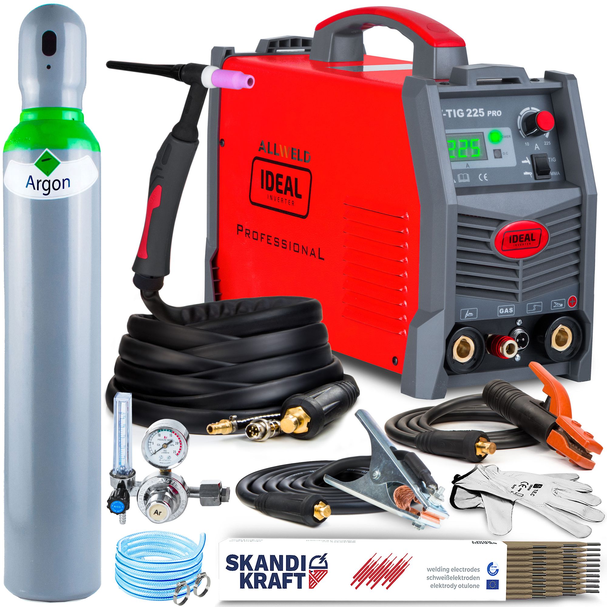 IDEAL V-WIG 225 PRO Schweißgerät WIG DC MMA 230V 50Hz 10-200A | ALLWELD