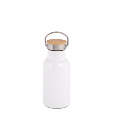 Edelstahl Thermoflasche mit Bambusdeckel Wasserflasche