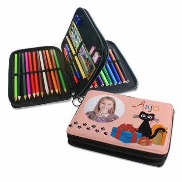 Federmappe Federmäppchen Schüleretui gefüllt Stifte Schule Sublimation