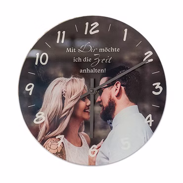 Glaswanduhr mit Uhrwerk glatt Sublimation