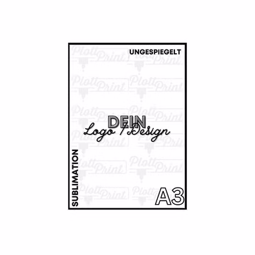 Sublimationspapier für die Sublimation mit deinem Foto, Logo oder Design bedruckt 