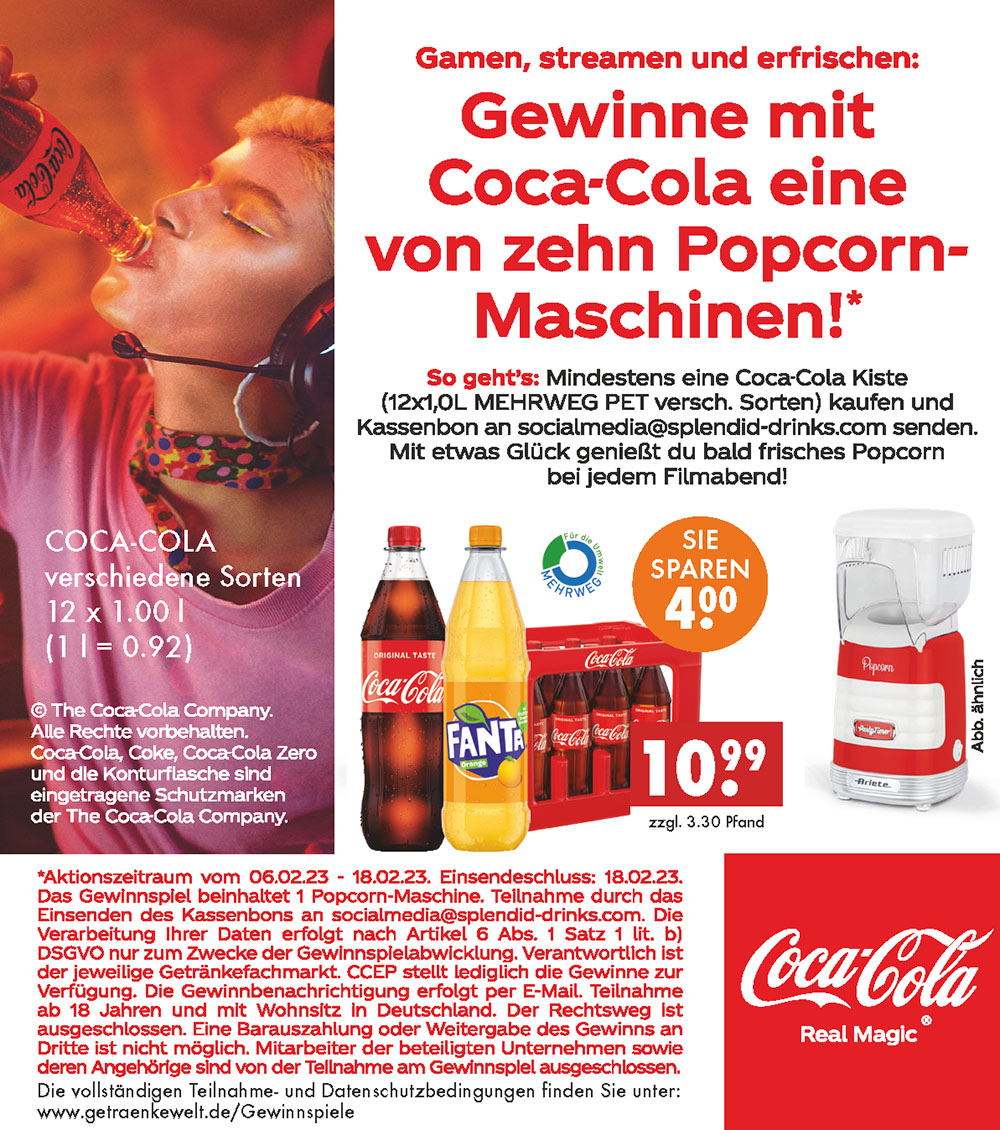 Gewinne mit Coca Cola