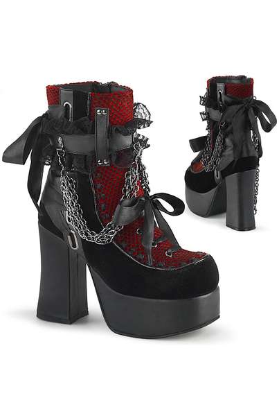 DEMONIA CULT CHARADE-110 Gothic Platform Ankle Boots black