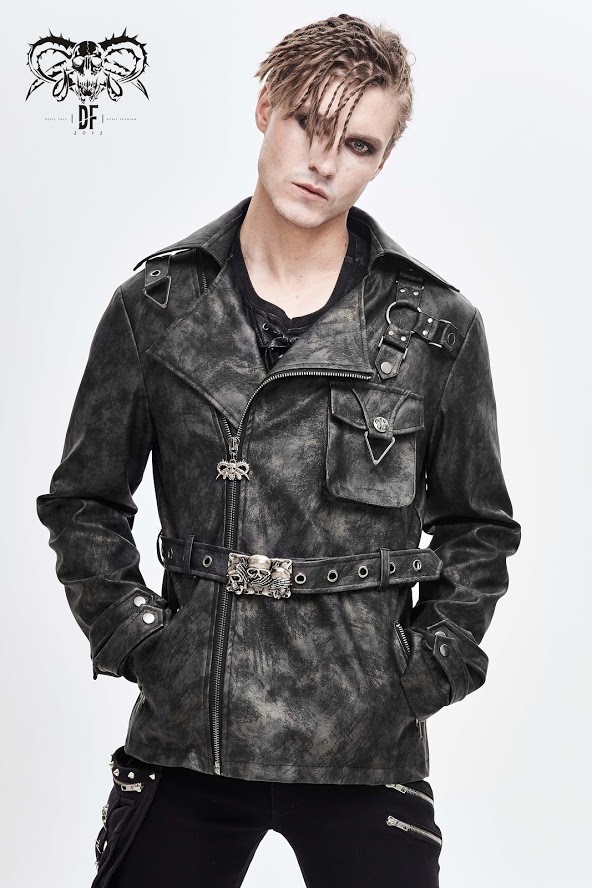 leather jacket with waist belt