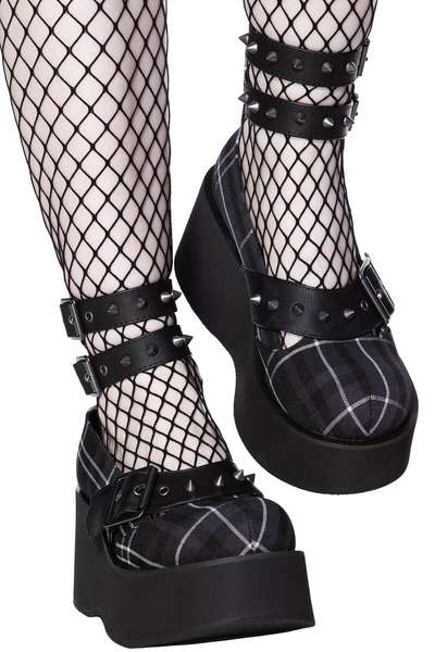 Killstar - Bloody Mary Shoes [Ash Tartan]