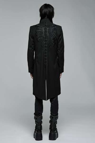 Punk Rave - Skeleton Spine High Collar Coat WY-1371XCM | Dark Ages