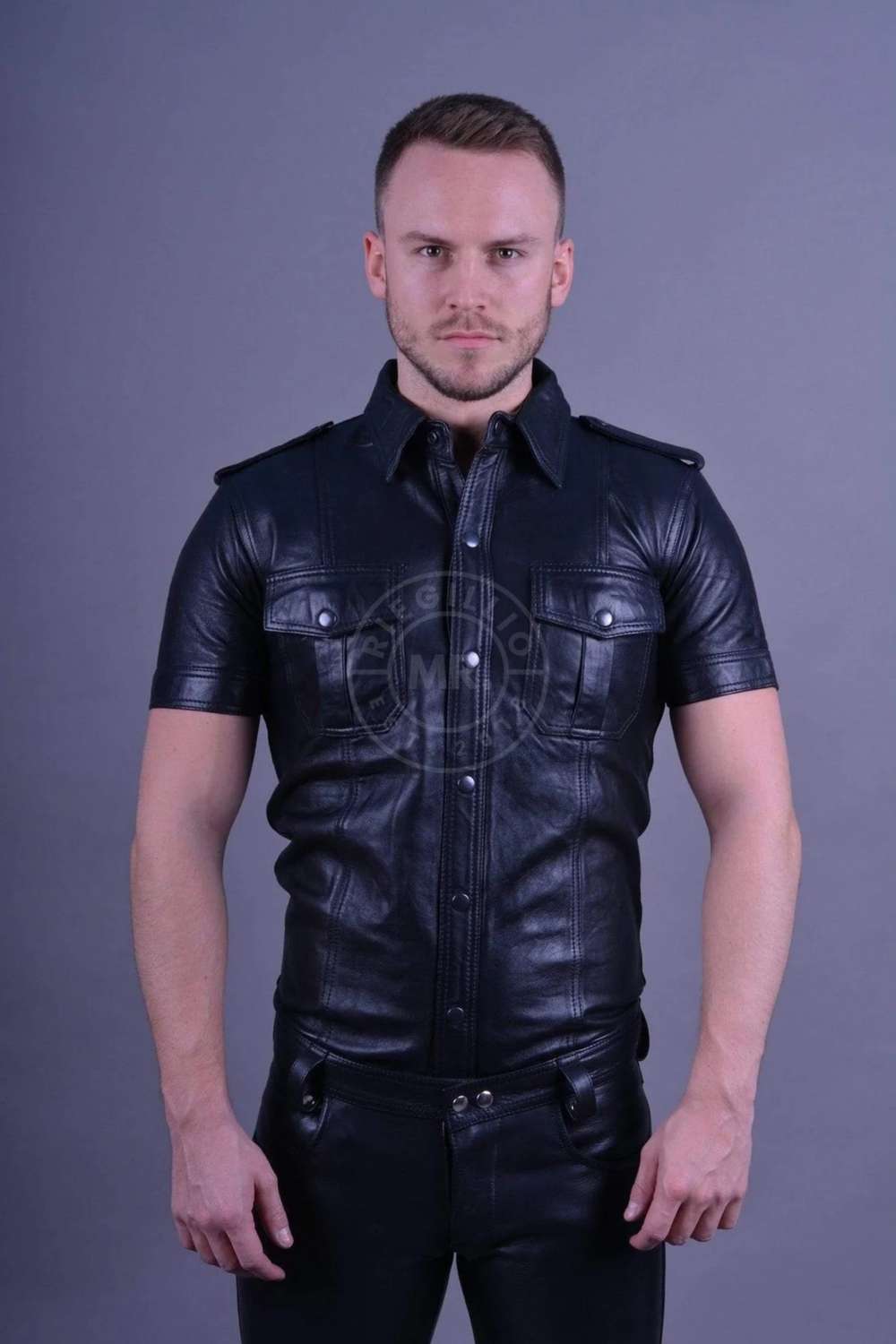 Mr. Riegillio - Black Leather Shirt | Dark Ages