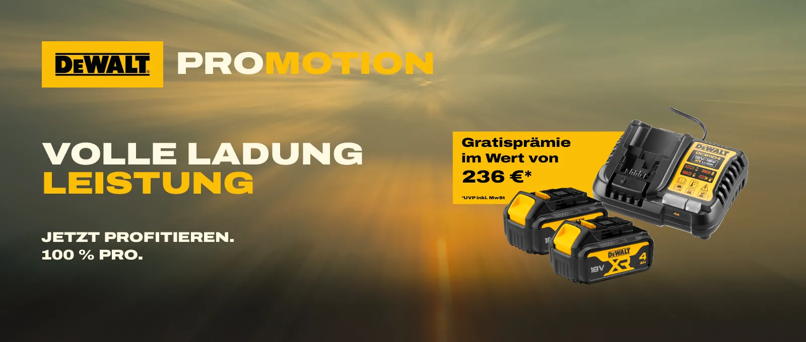 Zur Dewalt Akku Prämienaktion