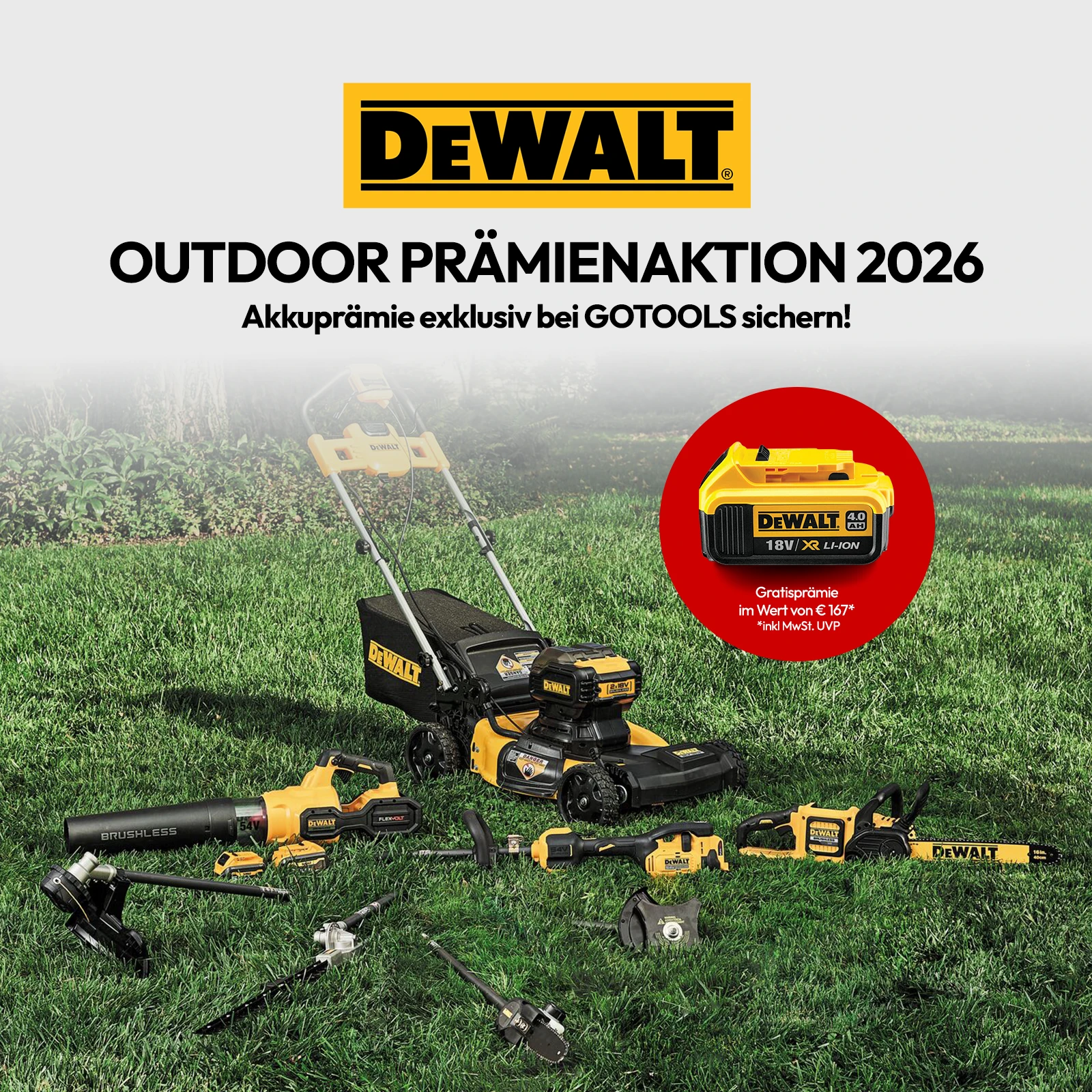 aDewalt/Gotools Outdoor Akku Aktion