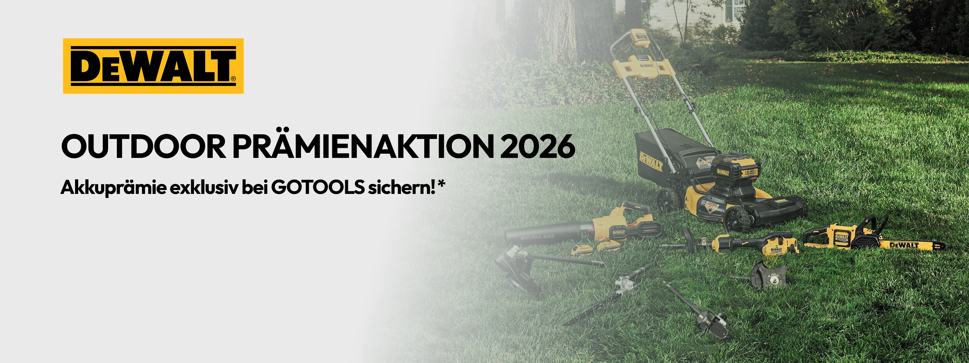 Dewalt/Gotools Outdoor Akku Aktion
