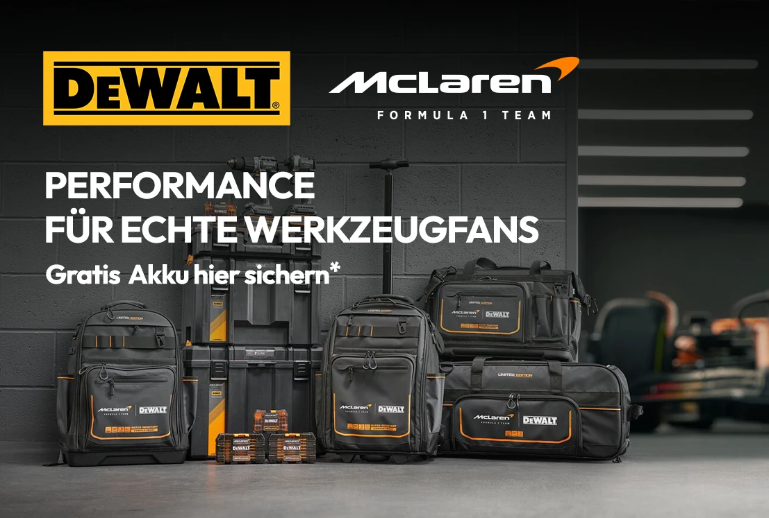 DEWALT x McLaren F1 Team Edition Prämienaktion bei GOTOOLS
